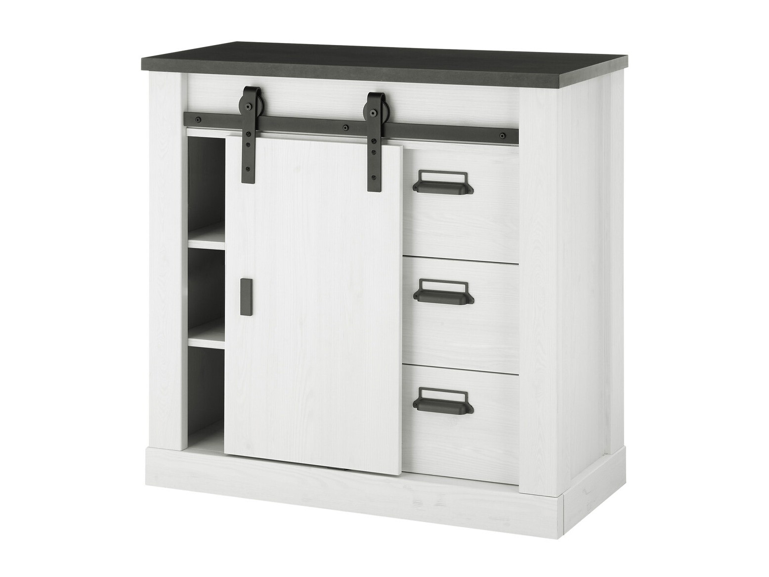 Komód Cirtale 117 (Antracit + Fehérített fenyő)