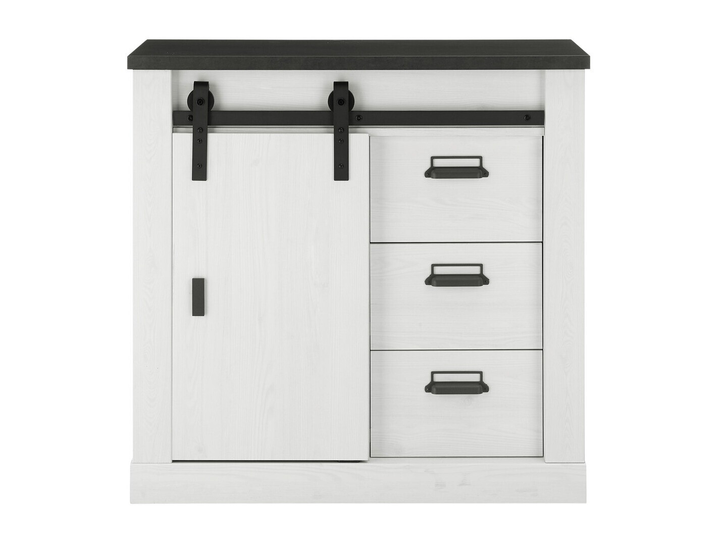 Komód Cirtale 117 (Antracit + Fehérített fenyő)