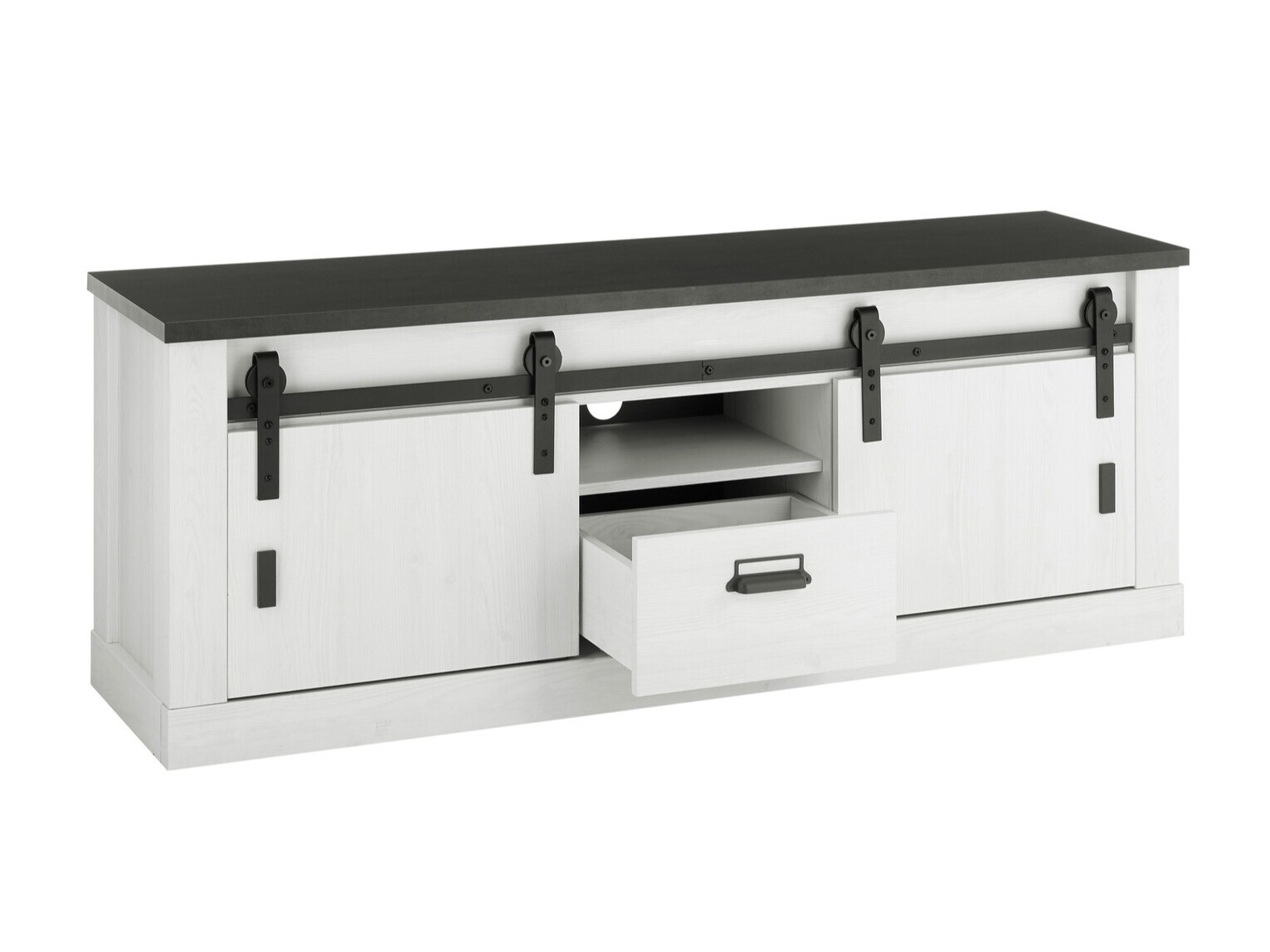 TV-állvány Cirtale 112 (Antracit + Fehérített fenyő)