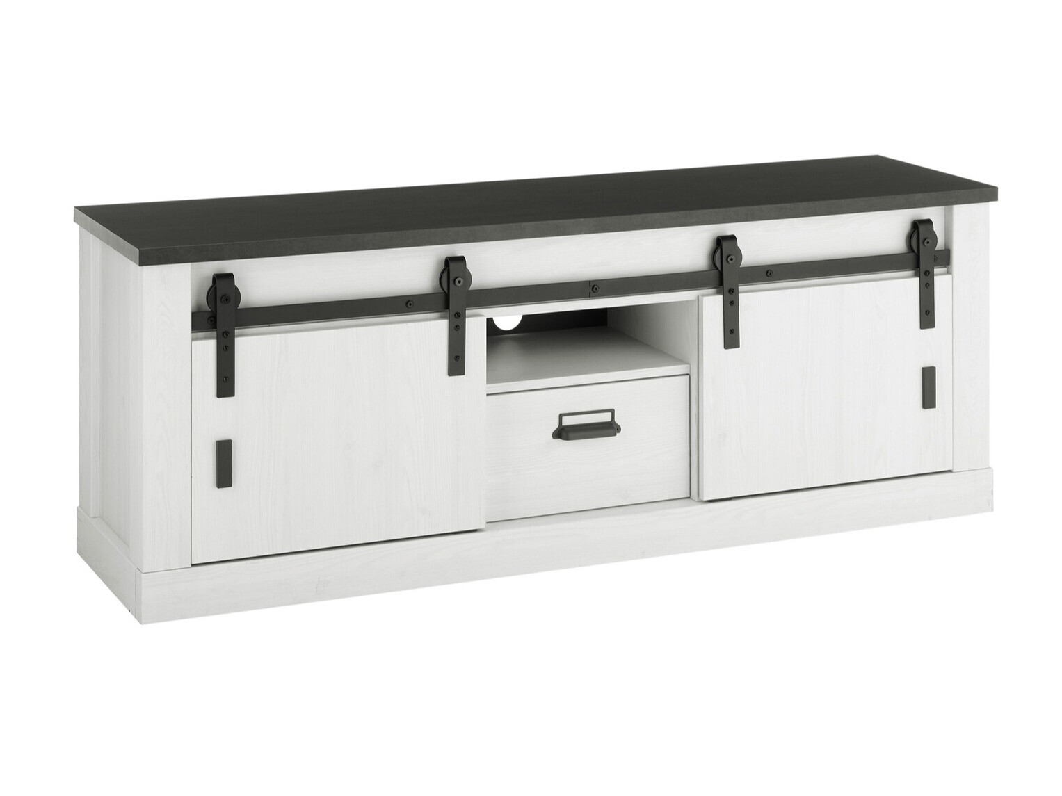 TV-állvány Cirtale 112 (Antracit + Fehérített fenyő)