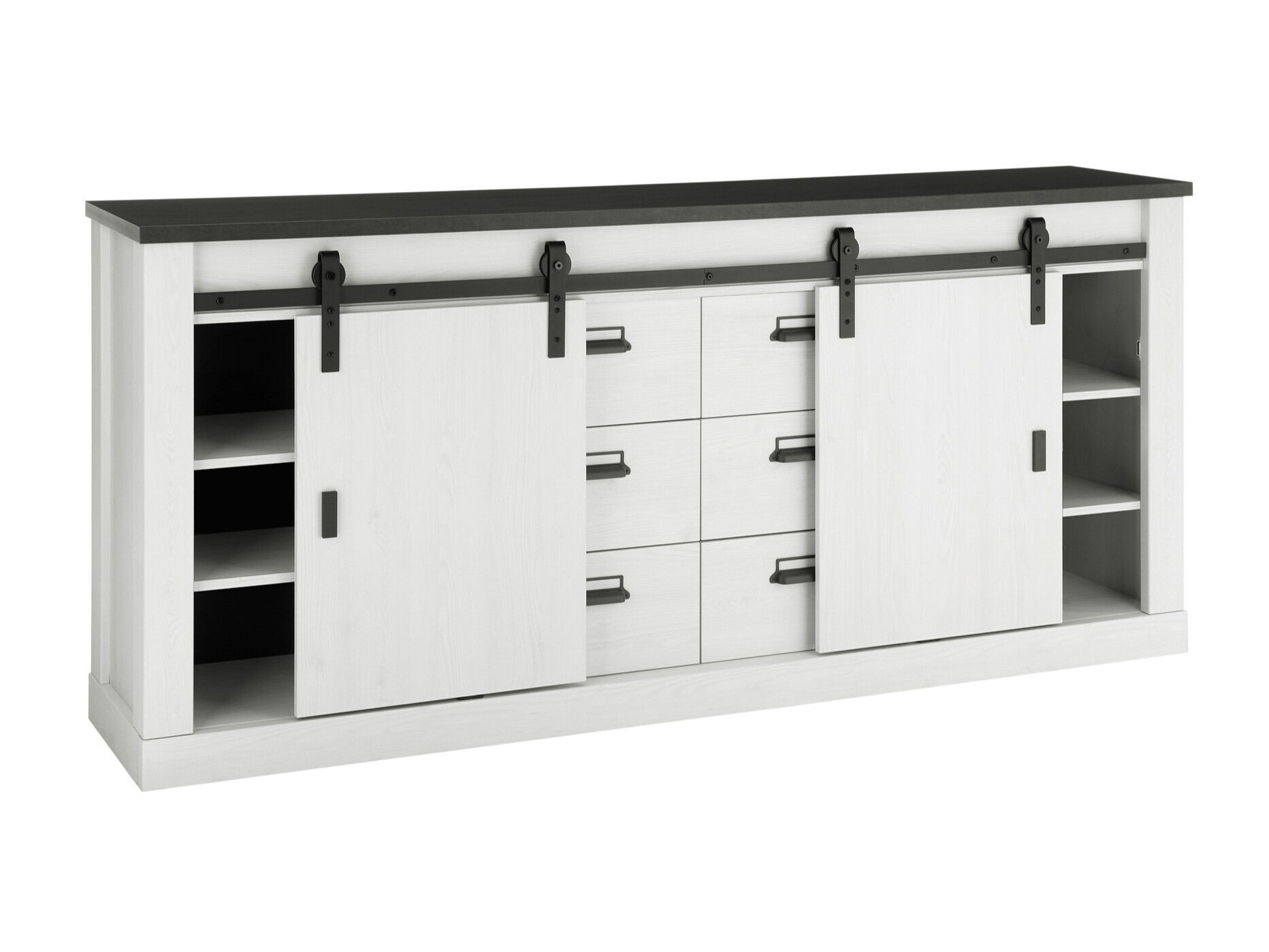 Komód Cirtale 118 (Antracit + Fehérített fenyő)