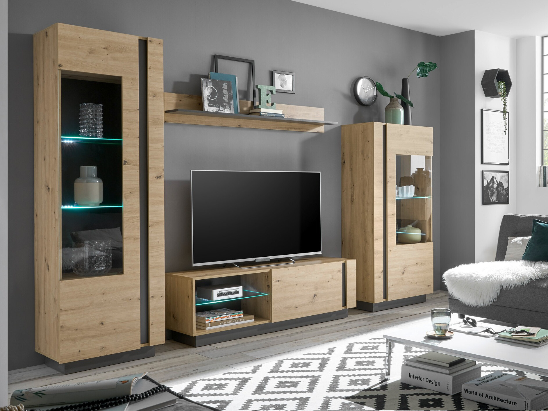 Nappali szett Veropho 110 (Artisan tölgy + Grafit)