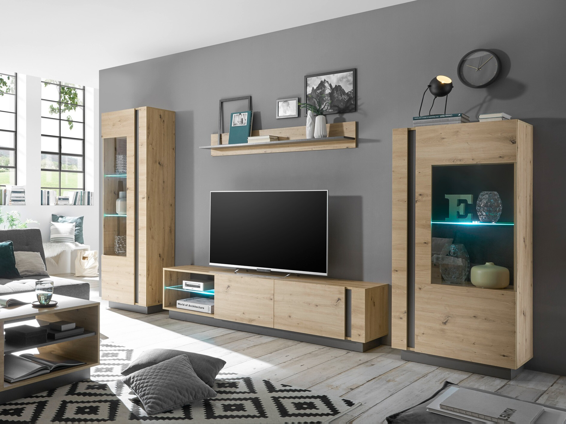 Nappali szett Veropho 112 (Artisan tölgy + Grafit)