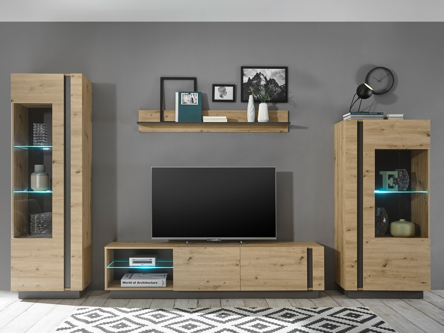 Nappali szett Veropho 112 (Artisan tölgy + Grafit)