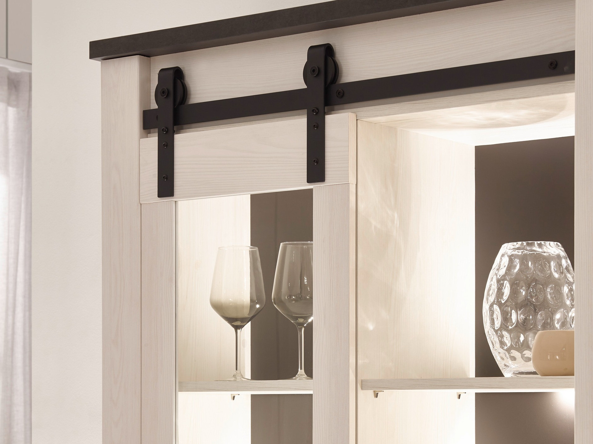 Könyvespolc Cirtale 121 (Fehérített fenyő + Antrahite)