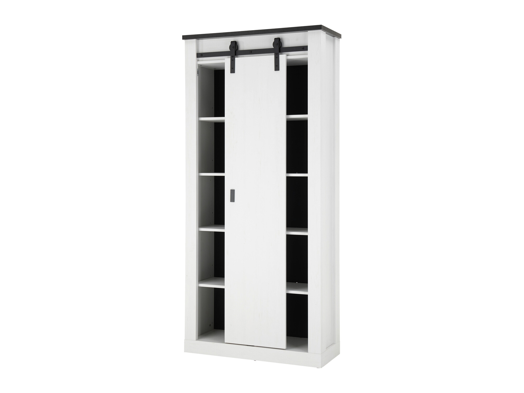 Könyvespolc Cirtale 122 (Fehérített fenyő + Antracit)