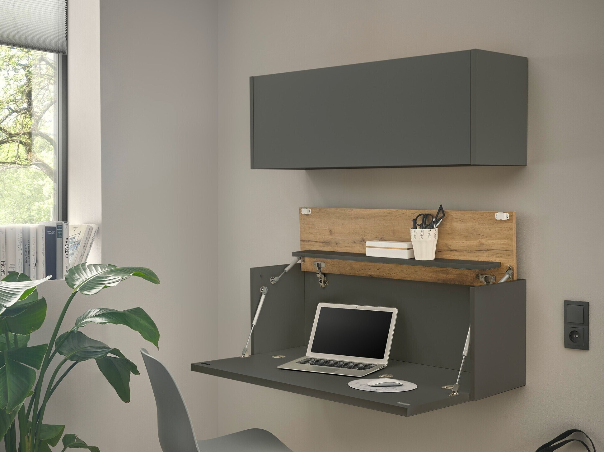 Otthoni iroda készlet Elbsori 158 (Antracit + Wotan tölgy)