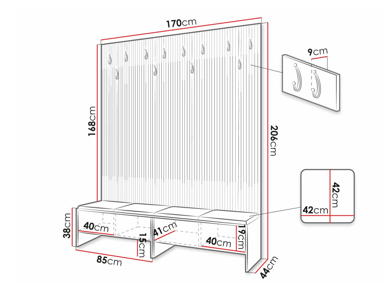 Előszoba garnitúra Donio V (Artisan tölgy + Manila 02)