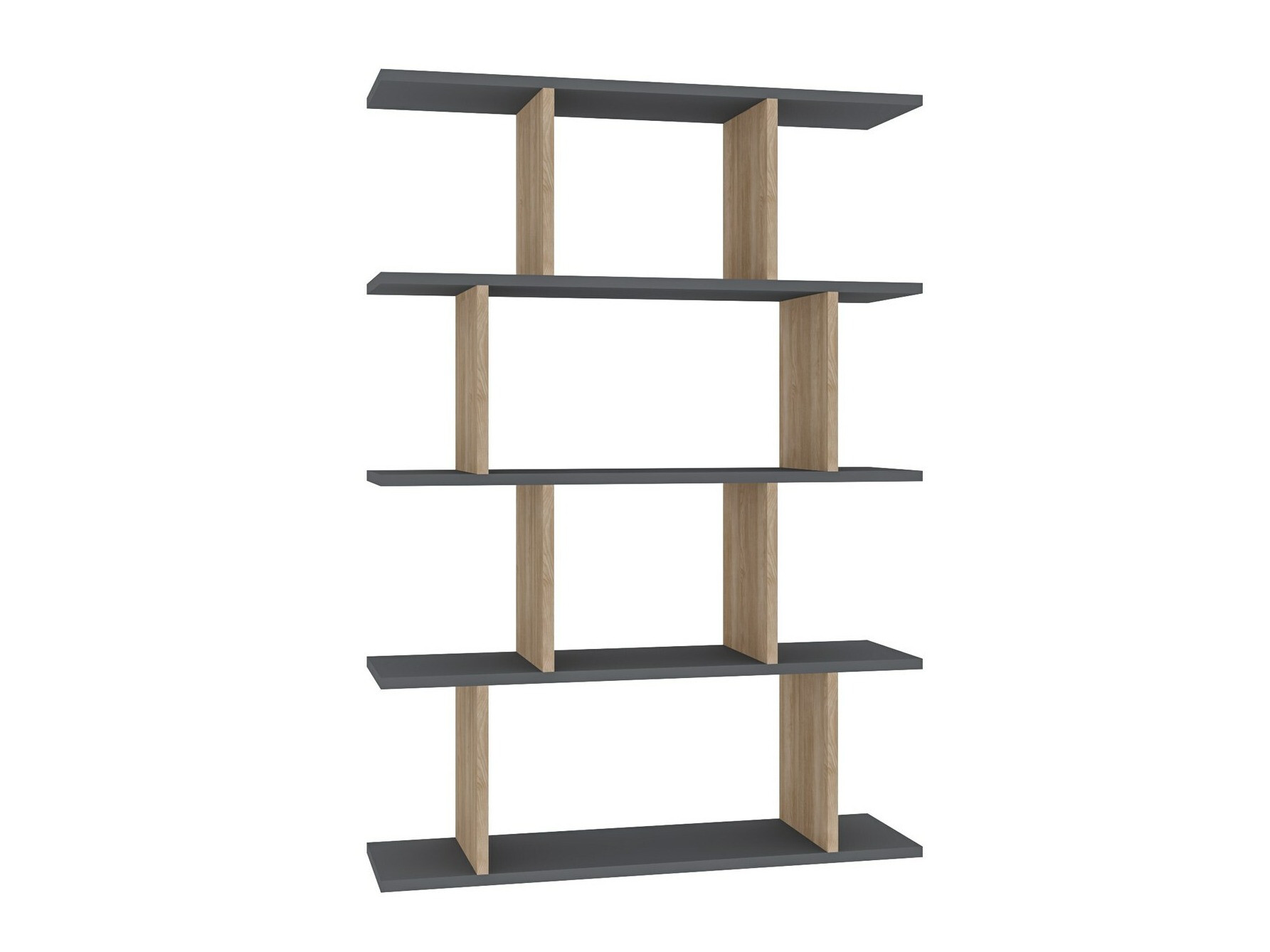 Könyvespolc Kailua 1048 (Antracit + Tölgy)
