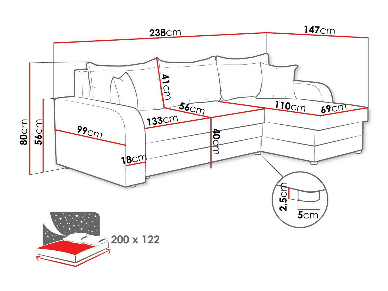 Sarokkanapé Comfivo 203 (Poso 100)
