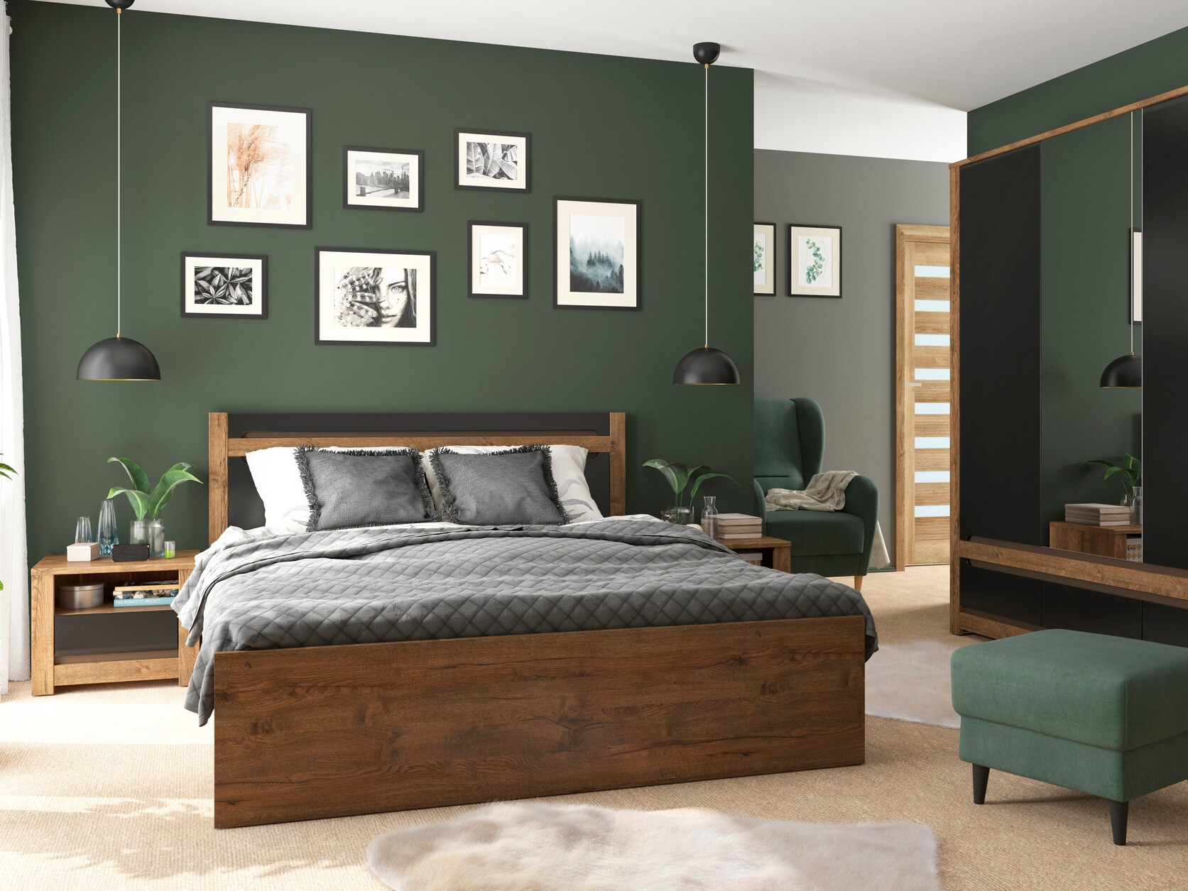 Éjjeliszekrény Ophevaru 115 (Fényes krém + April tölgy)