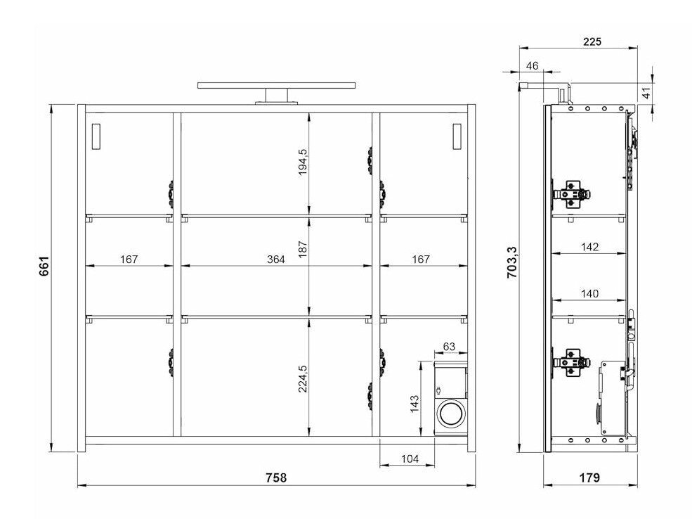 Fürdőszoba tükörszekrény Temeli 101 (Grafit)