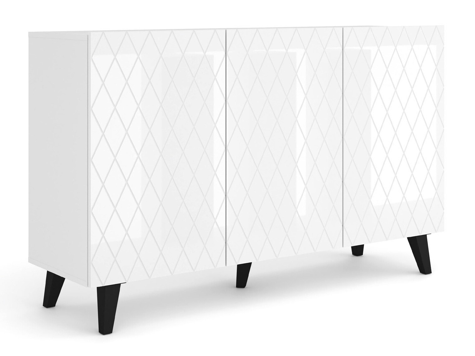 Szekrény Melmoro 104 (Fényes fehér + Fekete)