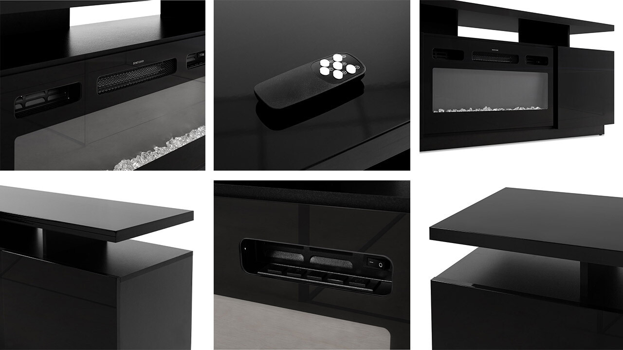 TV-állvány Charlotte 151 (Fehér + Fényes fehér)