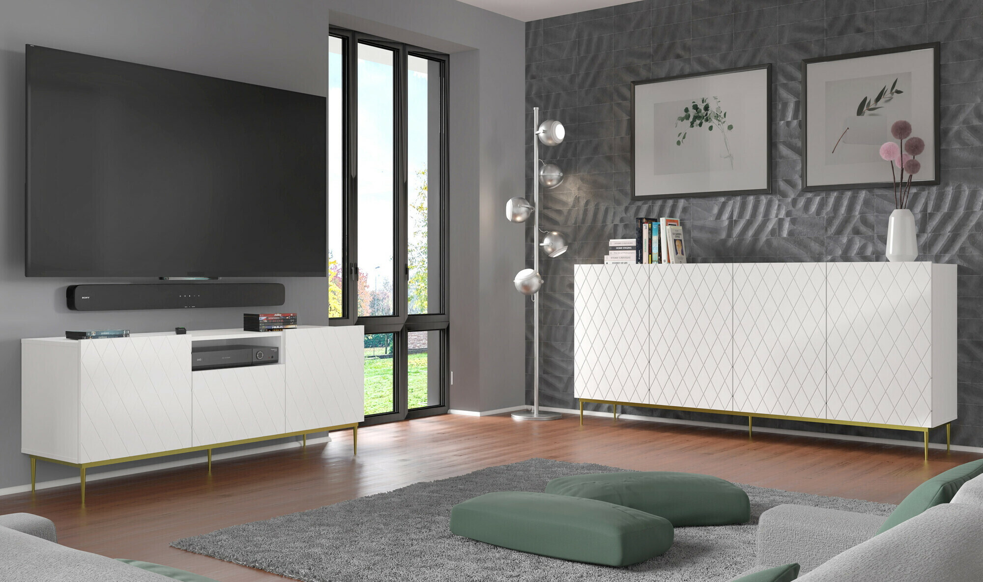 TV-állvány Melmoro 100 (Fehér)