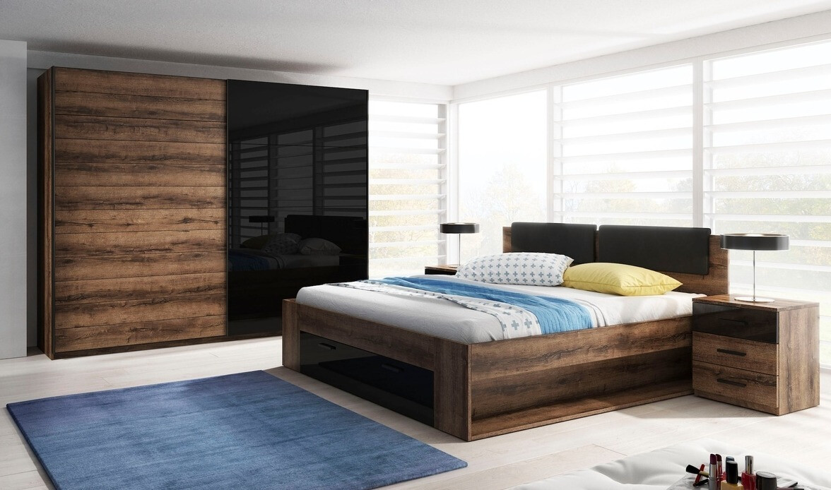 Ágy Levruvu 106 (Monastery tölgy + Fényes fekete)