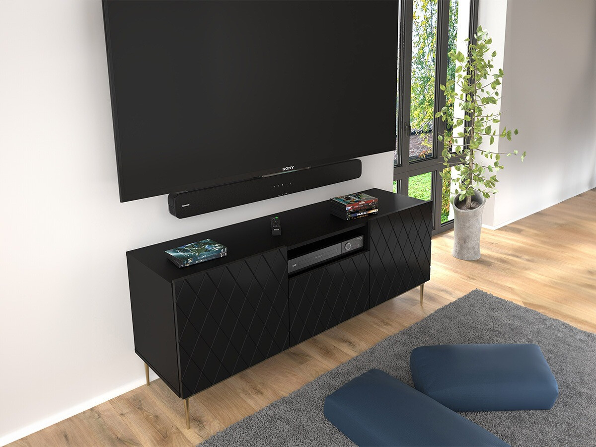 TV-állvány Melmoro 100 (Fekete)