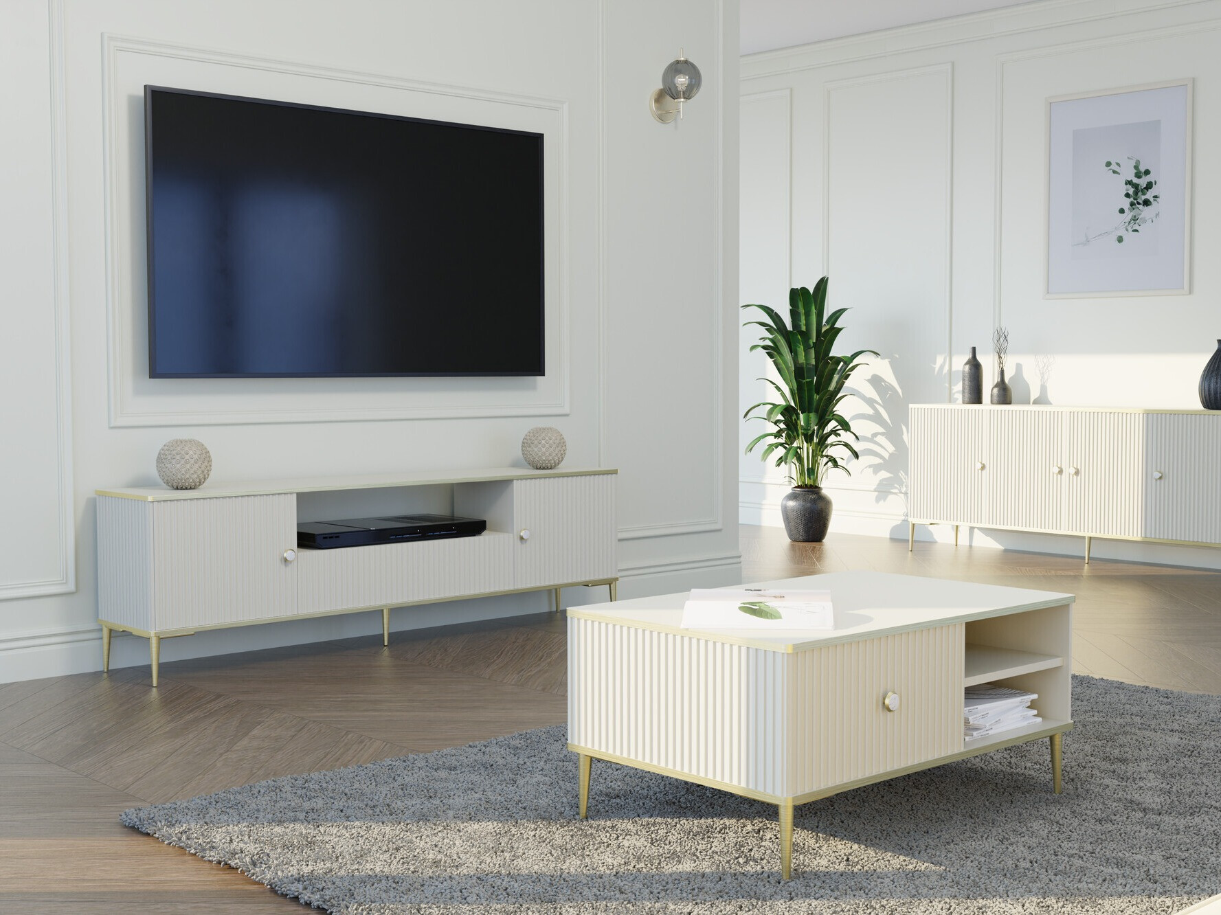 Dohányzóasztal Romciro 102 (Kasmír + Aranysárga)