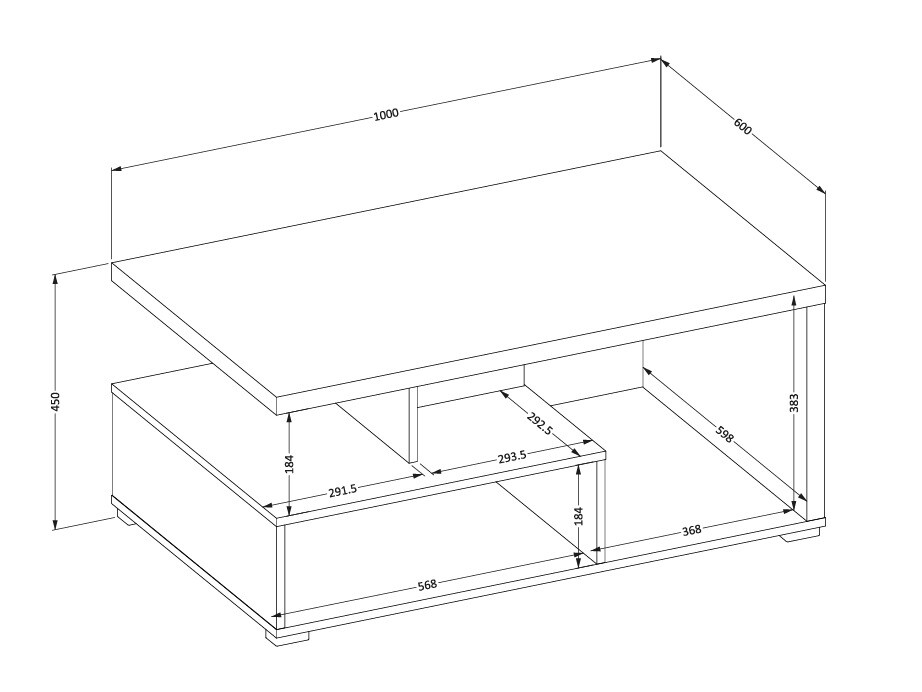 Dohányzóasztal Virvele 100