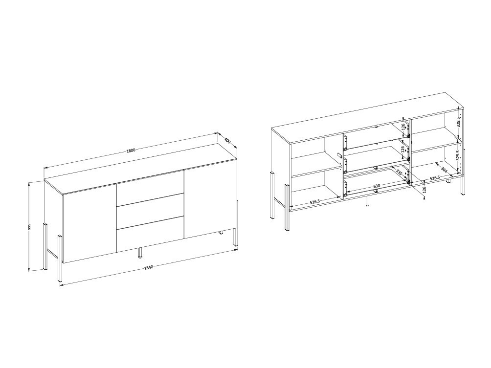 Komód Etsore 101 (Fehér)