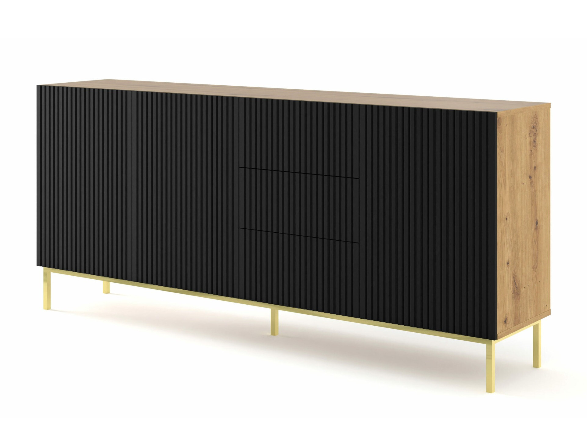 Komód Mirmaro 101 (Fekete + Artisan tölgy)