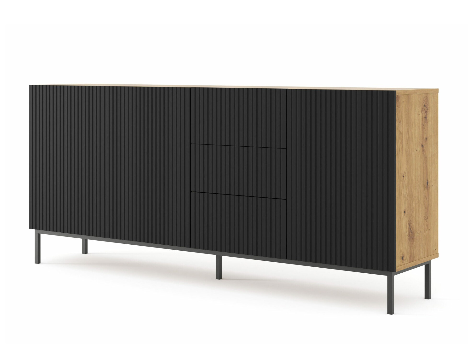 Komód Mirmaro 101 (Fekete + Artisan tölgy)