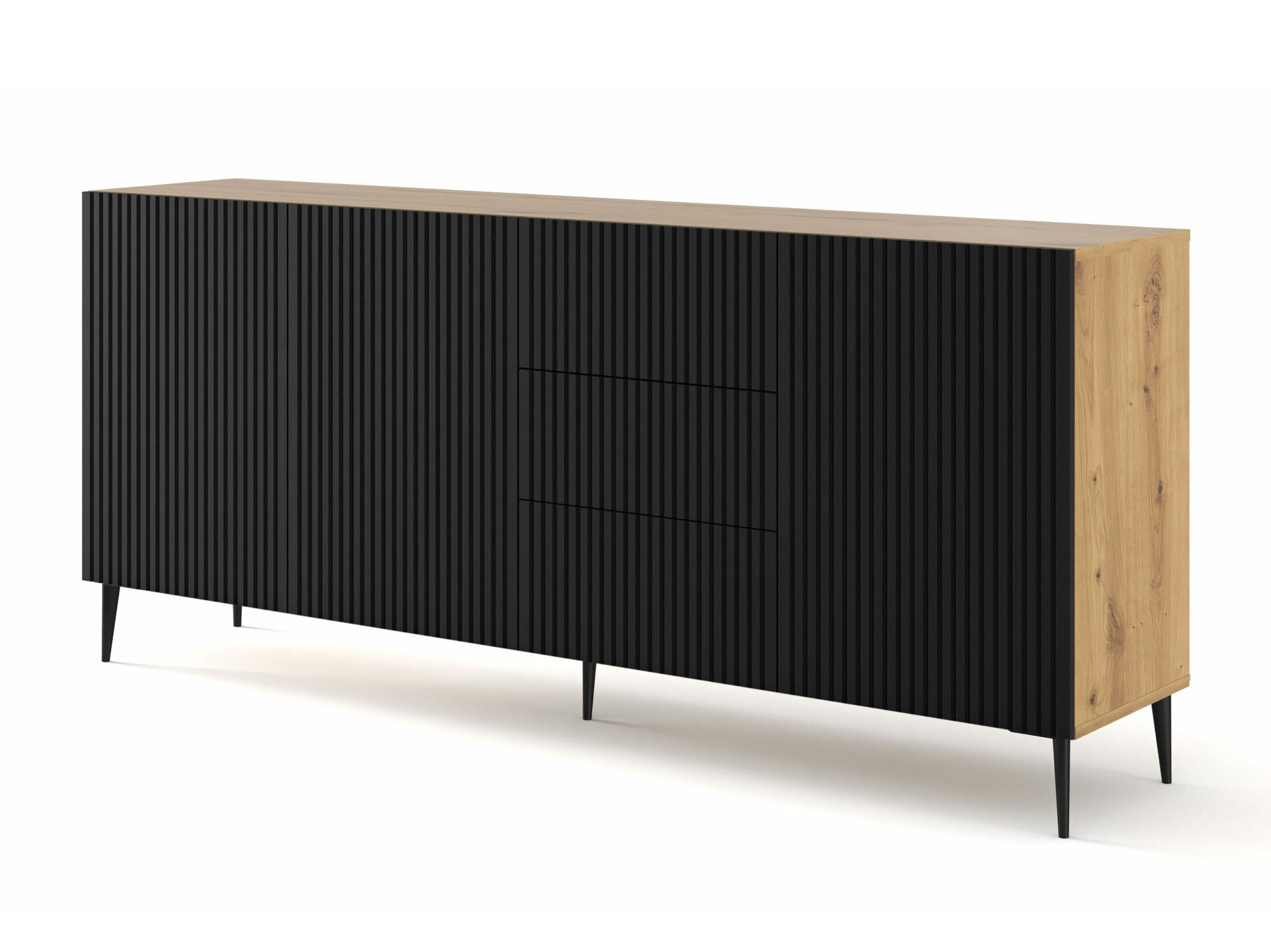 Komód Mirmaro 101 (Fekete + Artisan tölgy)