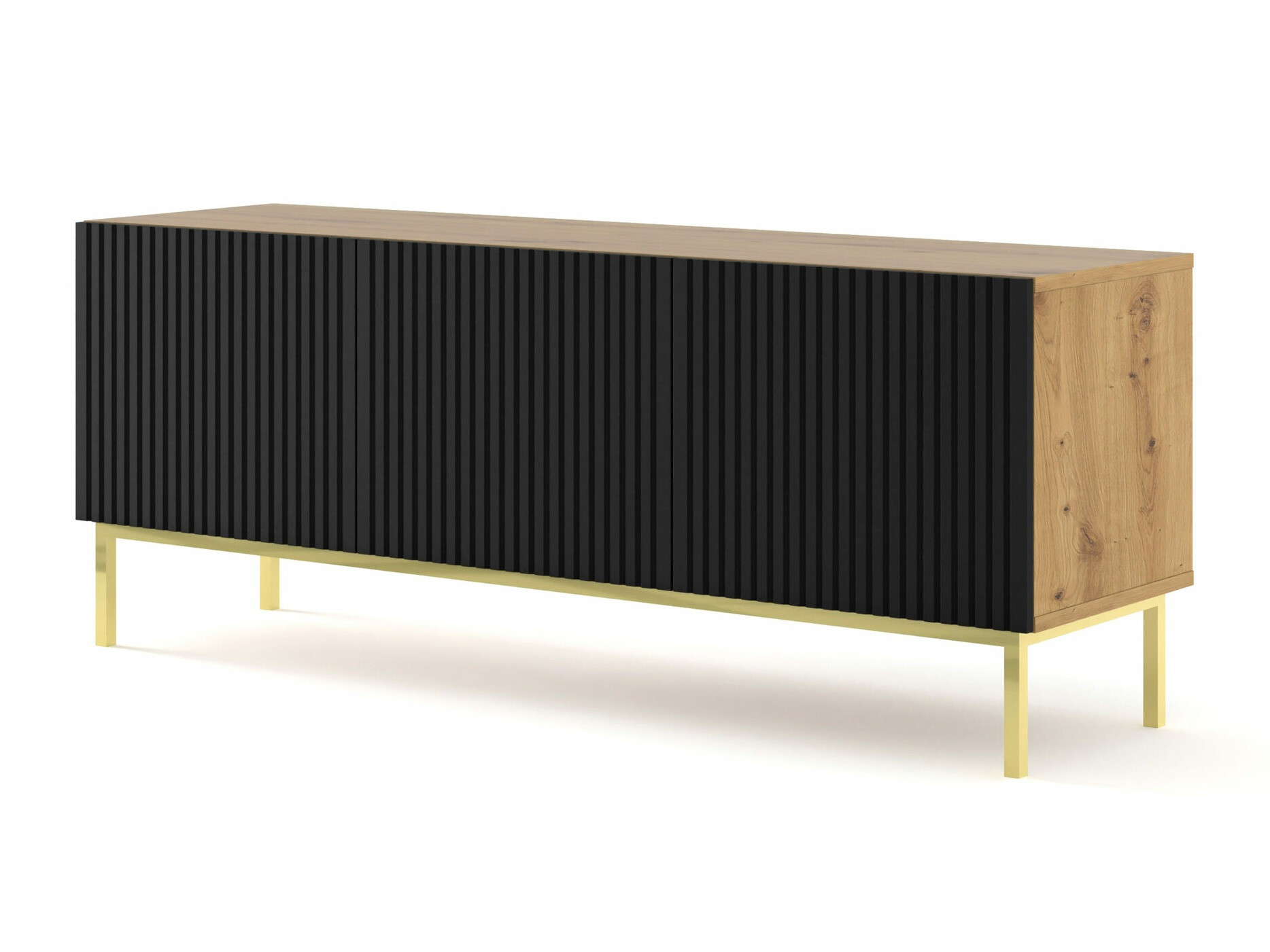 TV-állvány Mirmaro 102 (Fekete + Artisan tölgy)