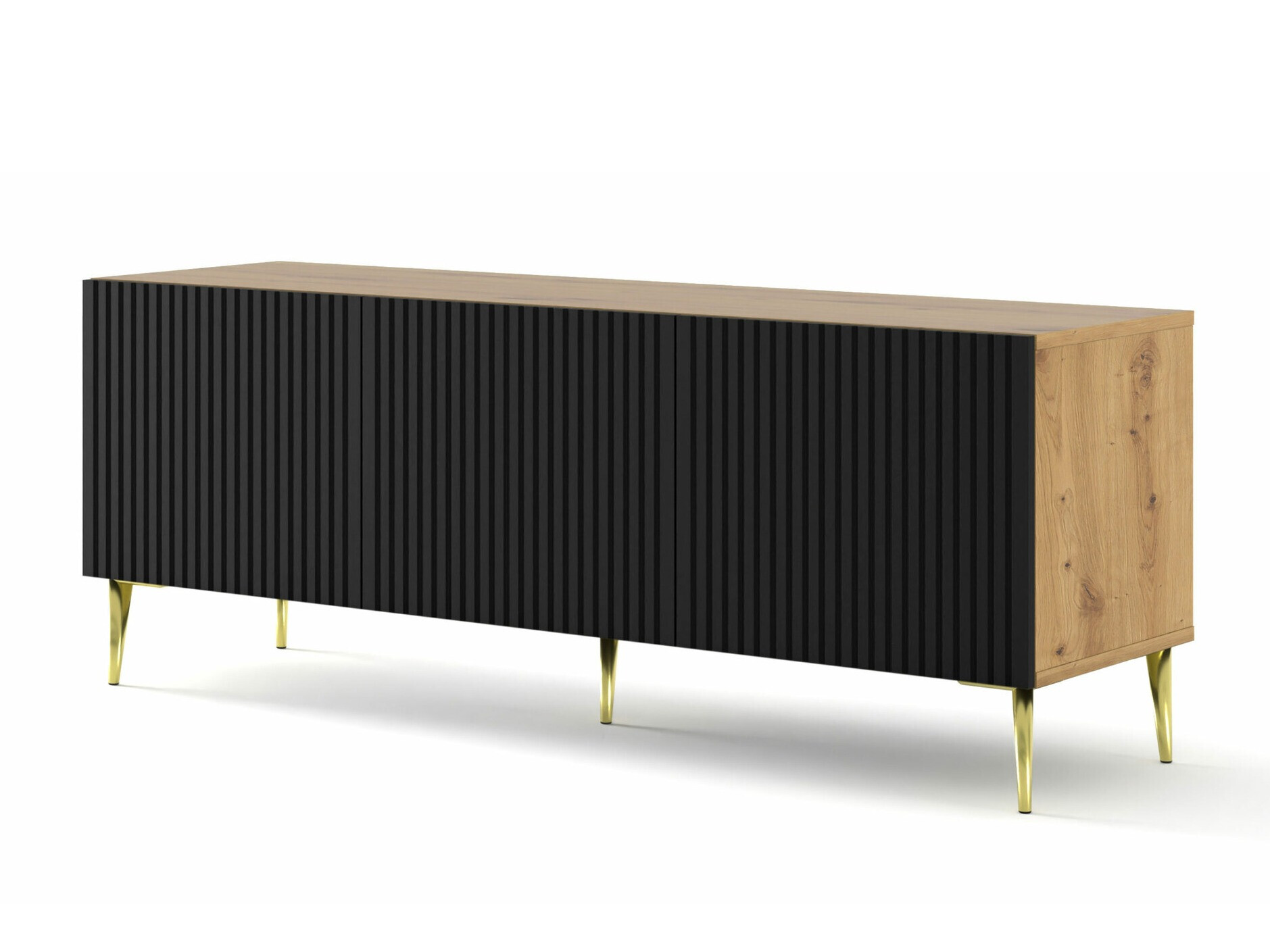 TV-állvány Mirmaro 102 (Fekete + Artisan tölgy)