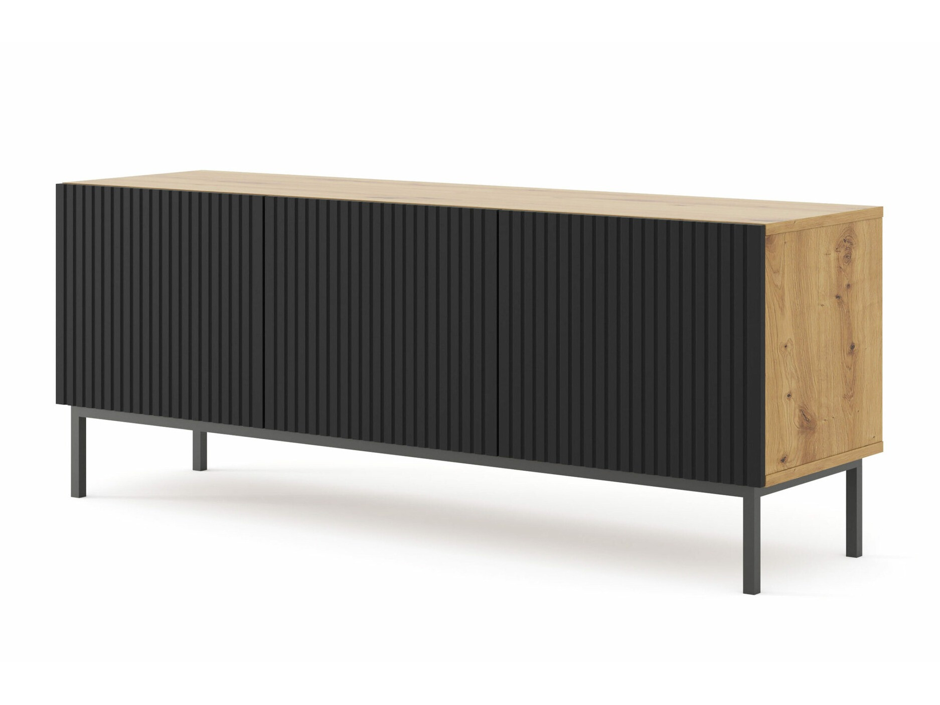 TV-állvány Mirmaro 102 (Fekete + Artisan tölgy)