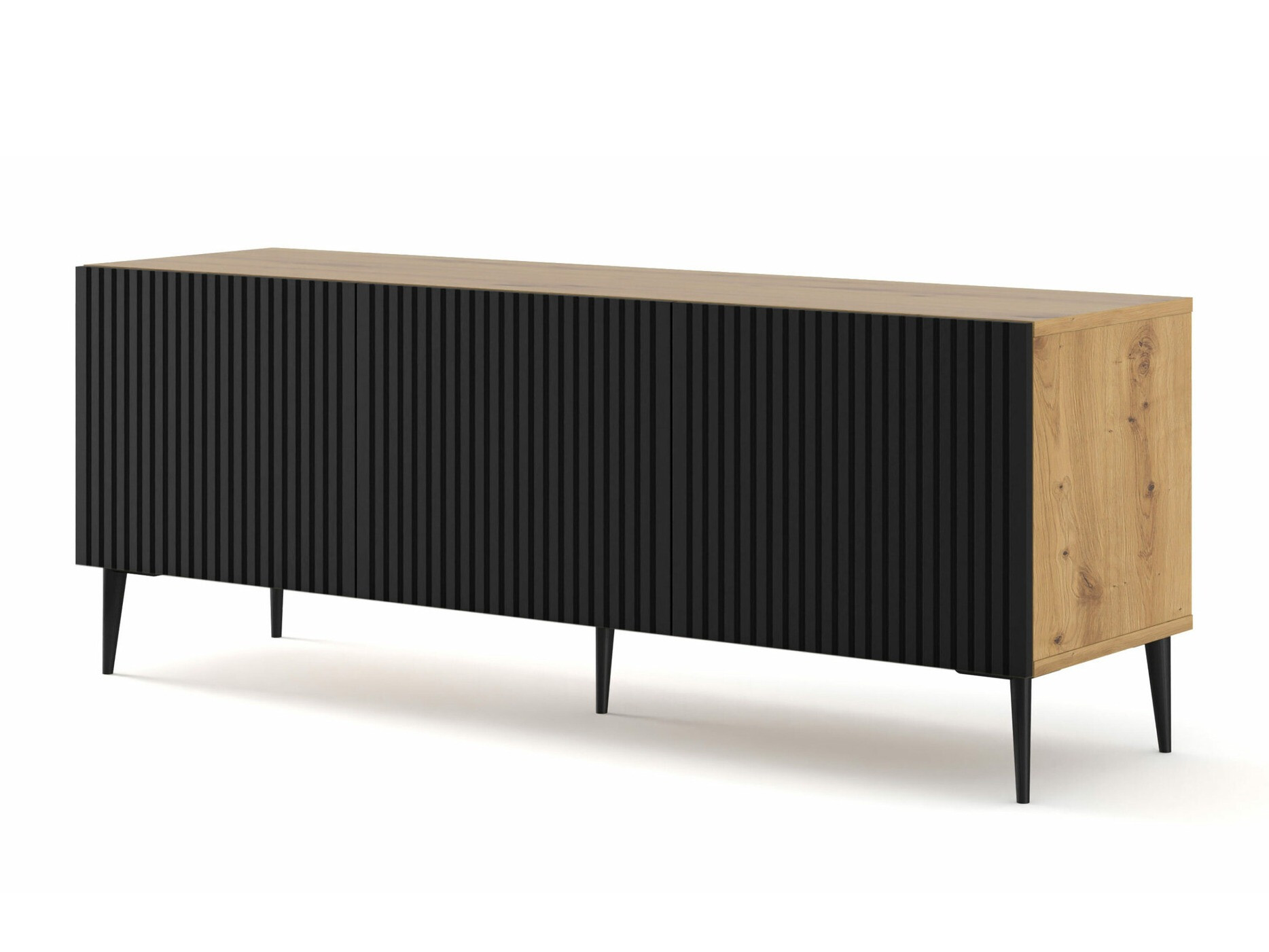 TV-állvány Mirmaro 102 (Fekete + Artisan tölgy)