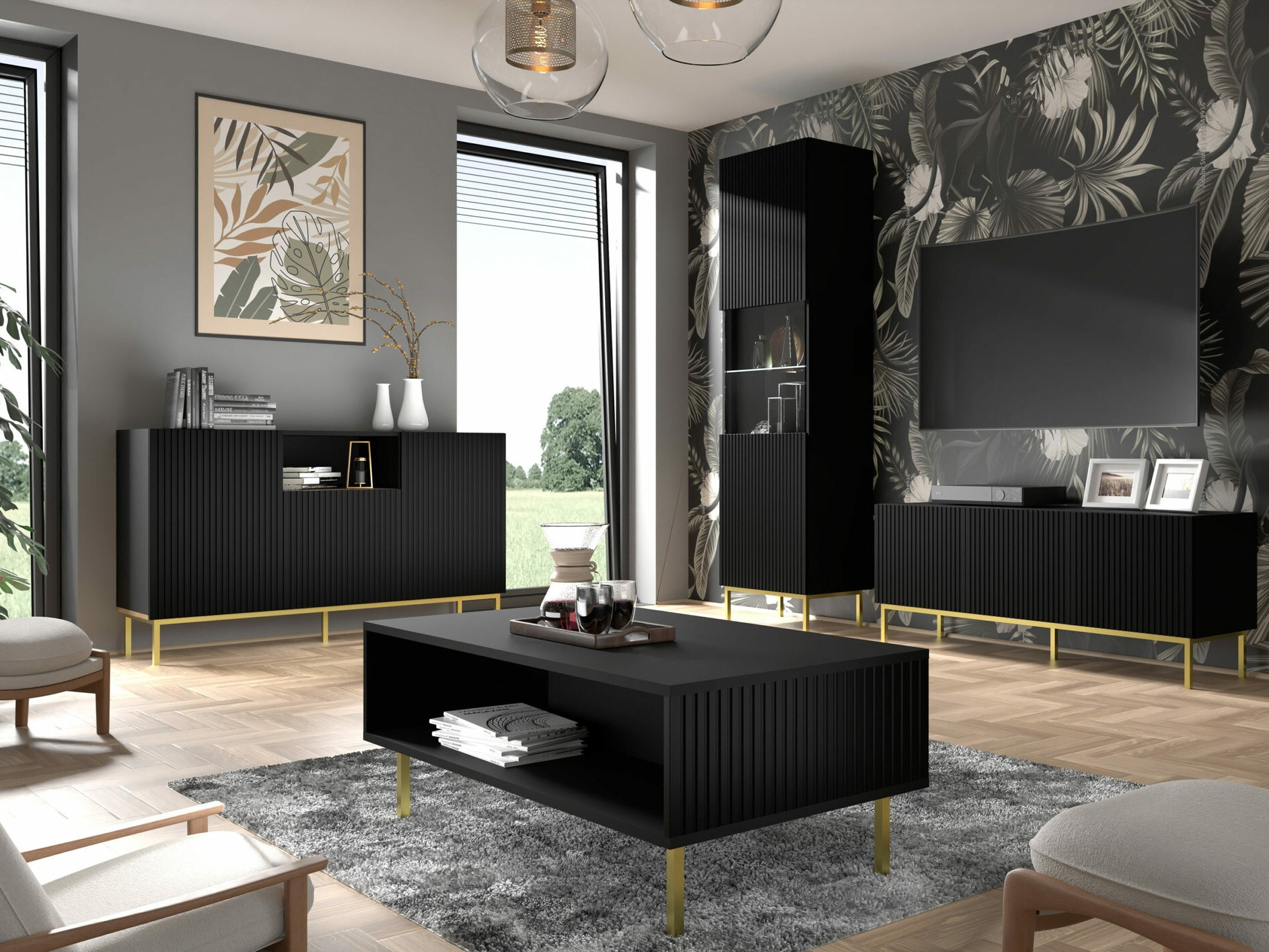 TV-állvány Mirmaro 102 (Fekete)