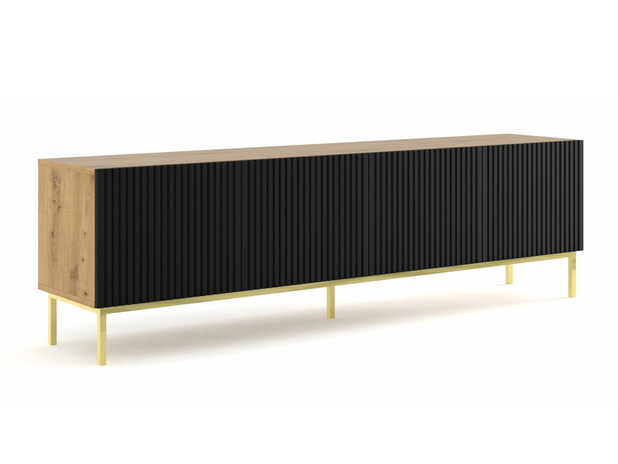 TV-állvány Mirmaro 103 (Fekete + Artisan tölgy)