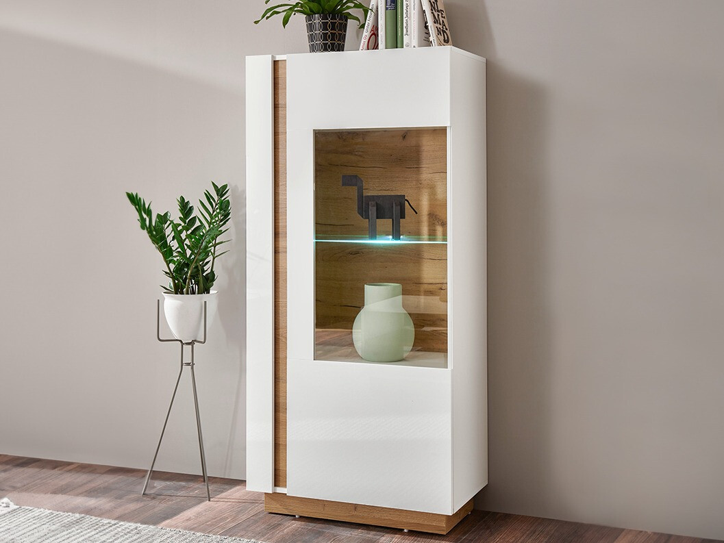 Könyvespolc Veropho 101 (Fényes fehér + Grandson tölgy)