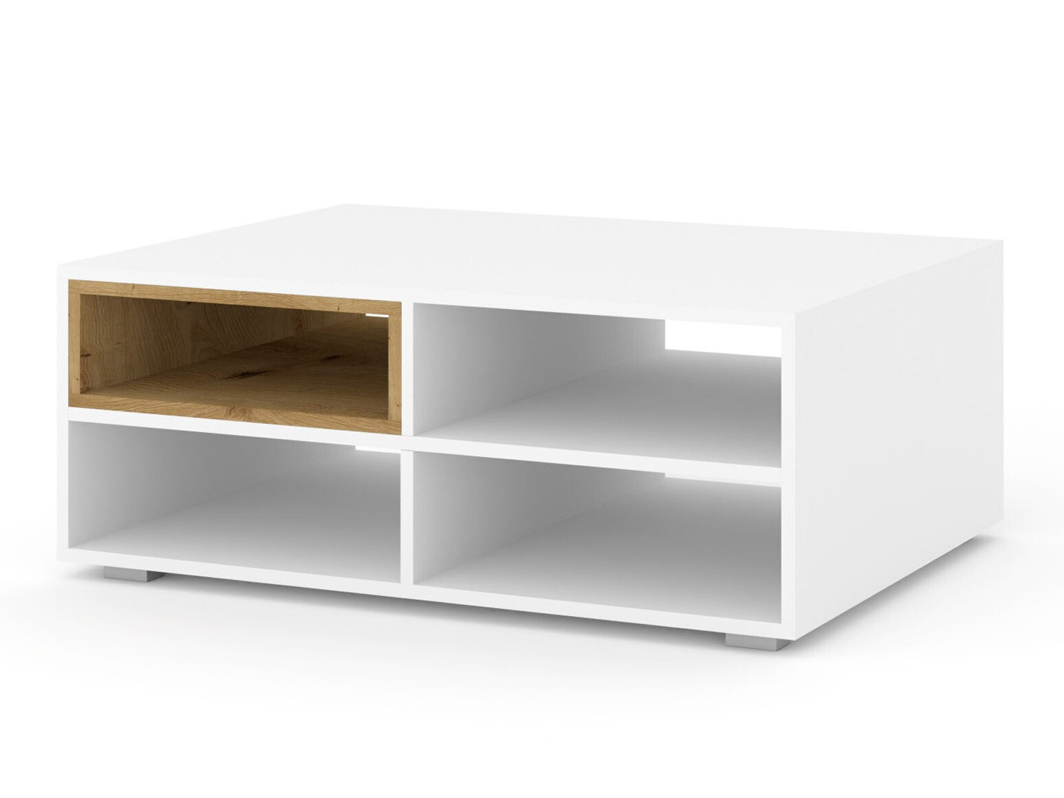 Dohányzóasztal Livorla 100 (Matt fehér + Artisan tölgy)