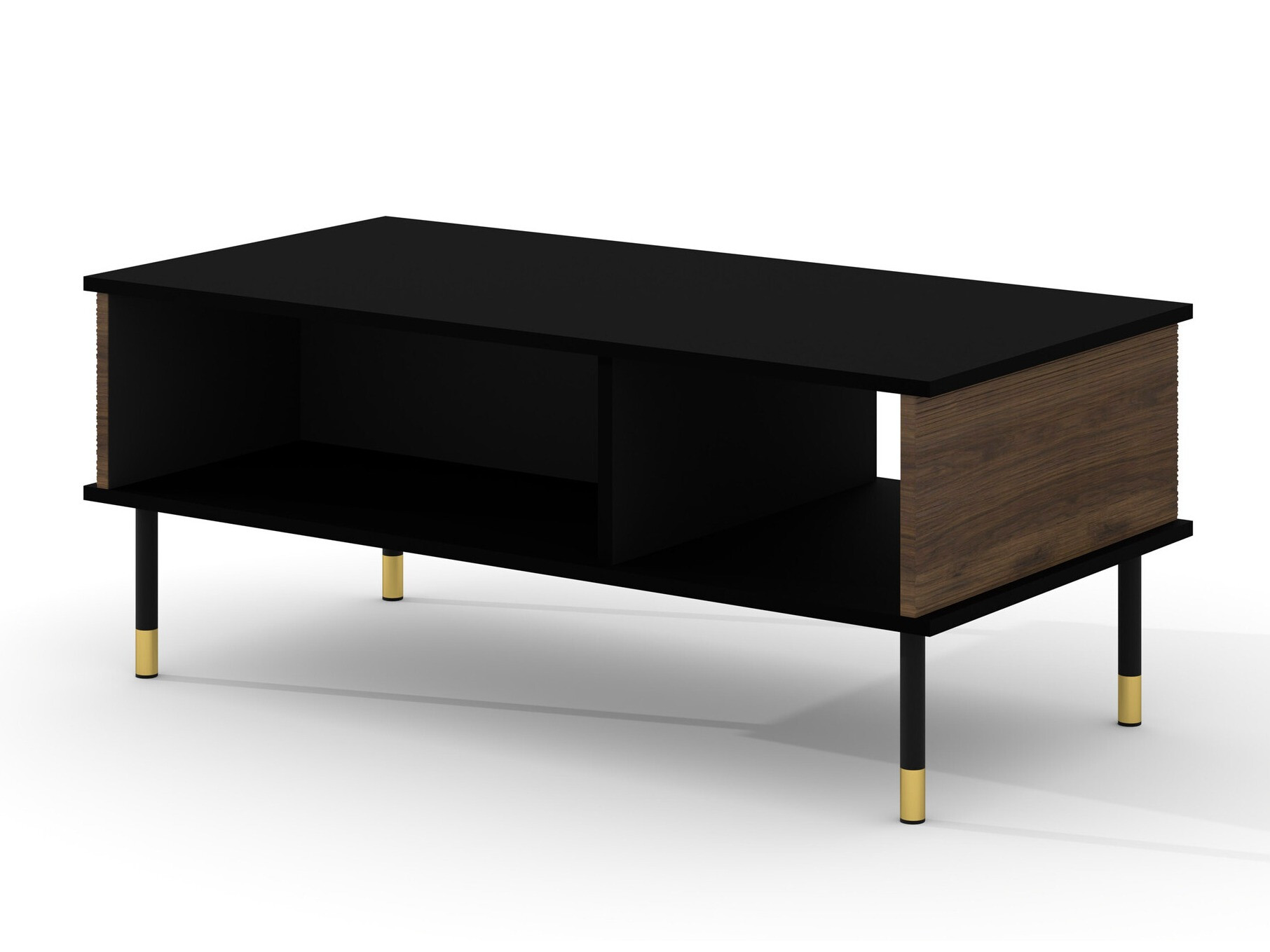 Dohányzóasztal Romtole 102 (Fekete + Sötét tölgy)