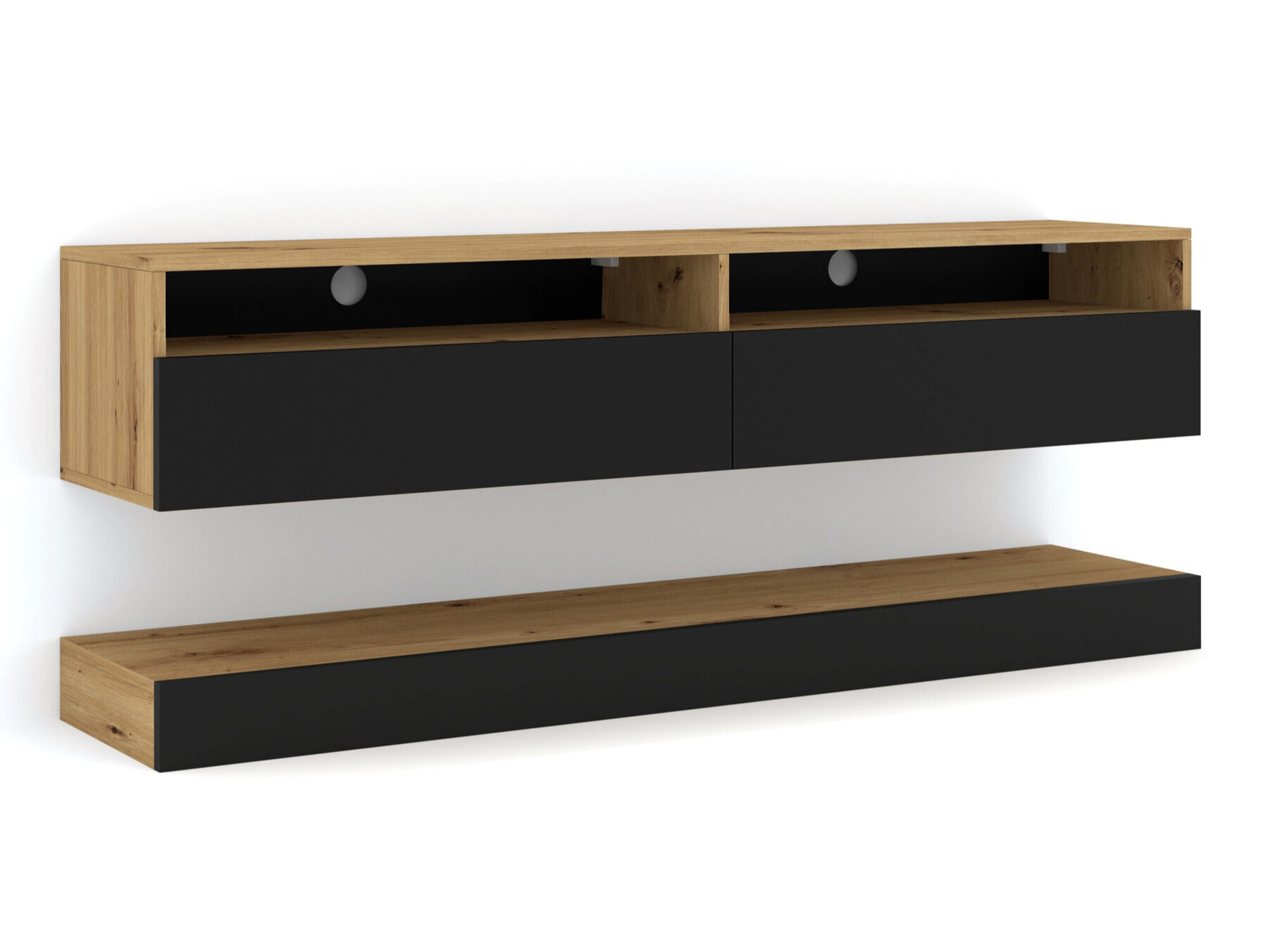 TV-állvány Buffalo 108 (Fekete + Artisan tölgy)