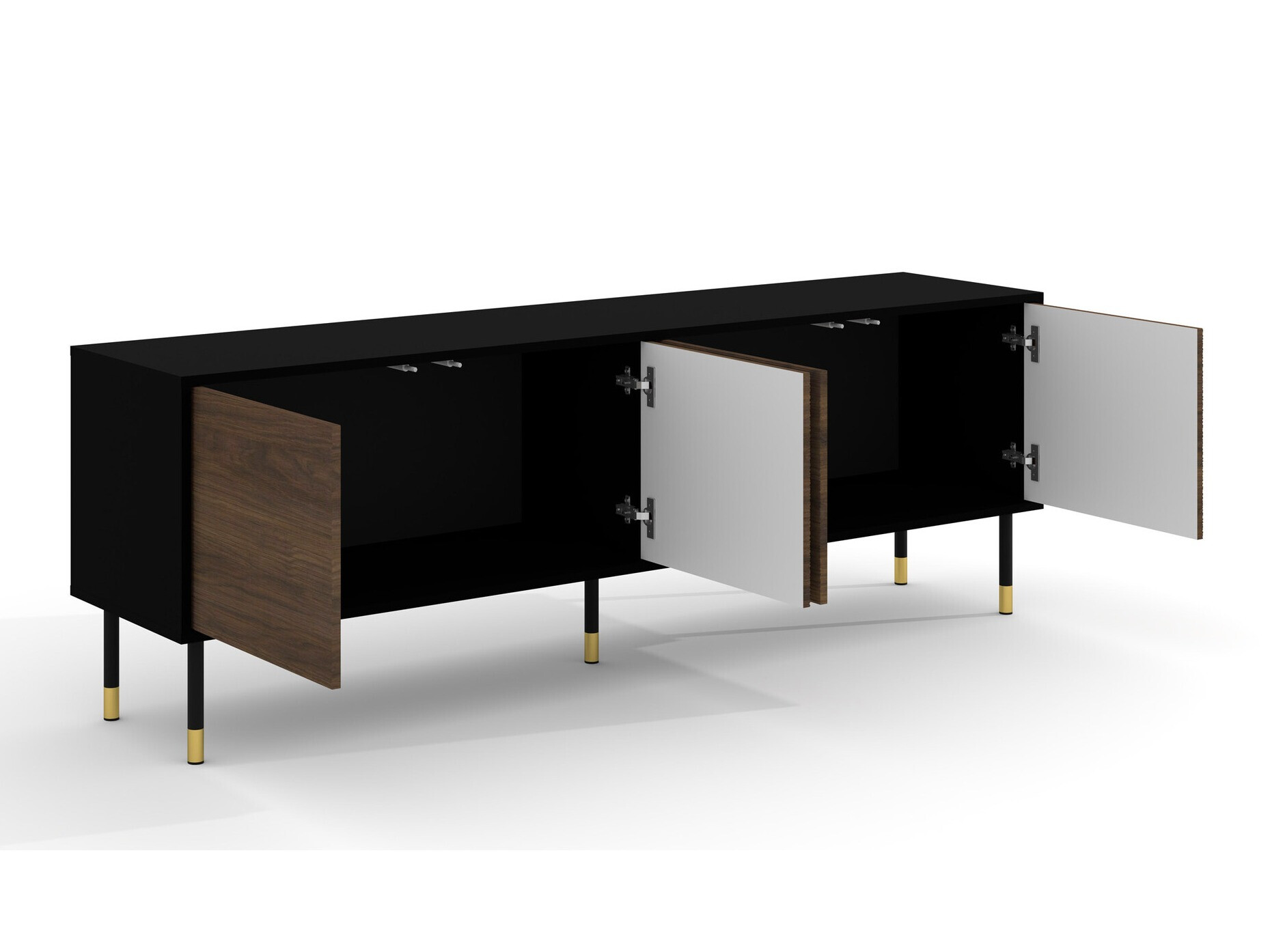 TV-állvány Romtole 100 (Fekete + Sötét tölgy)