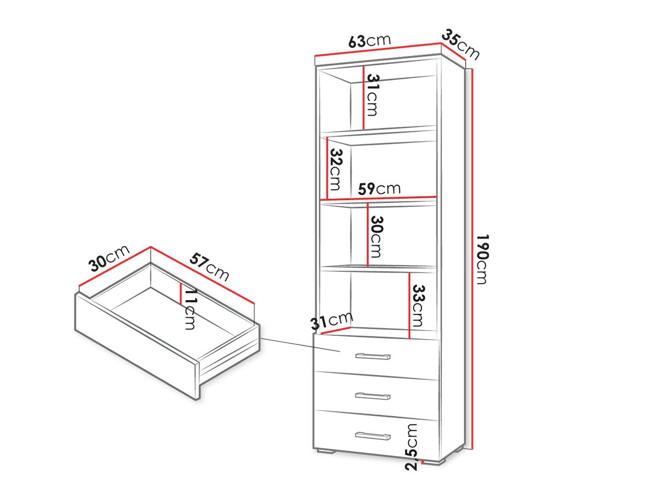 Könyvespolc Comfivo Casus
