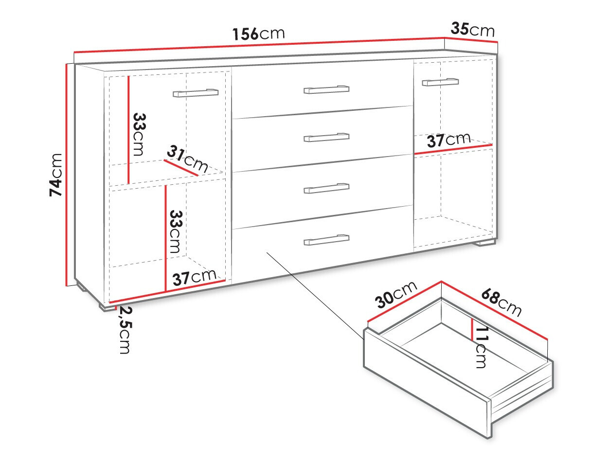 Komód Comfivo Etrtale 100