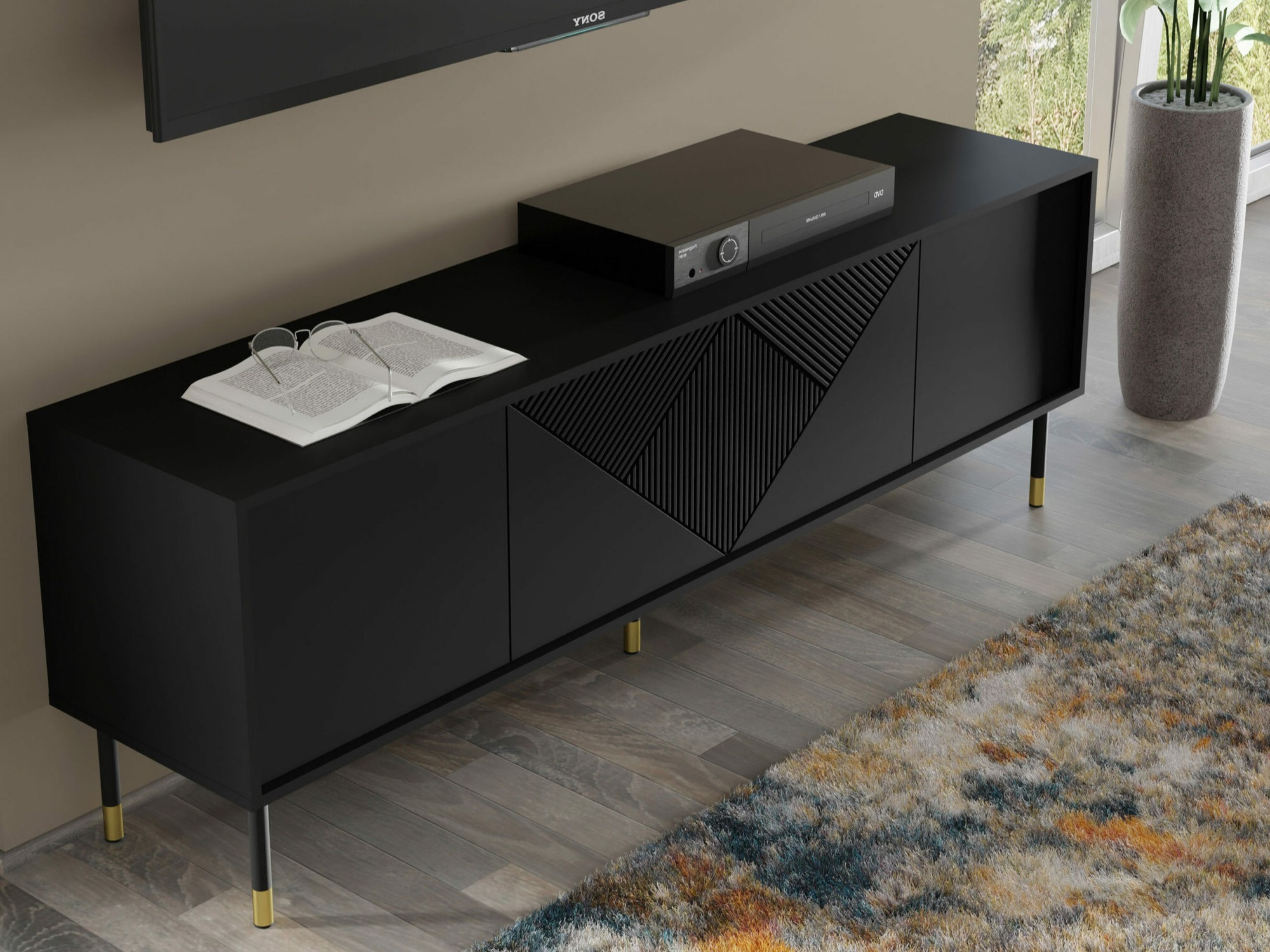 TV-állvány Teopha 100 (Fekete)