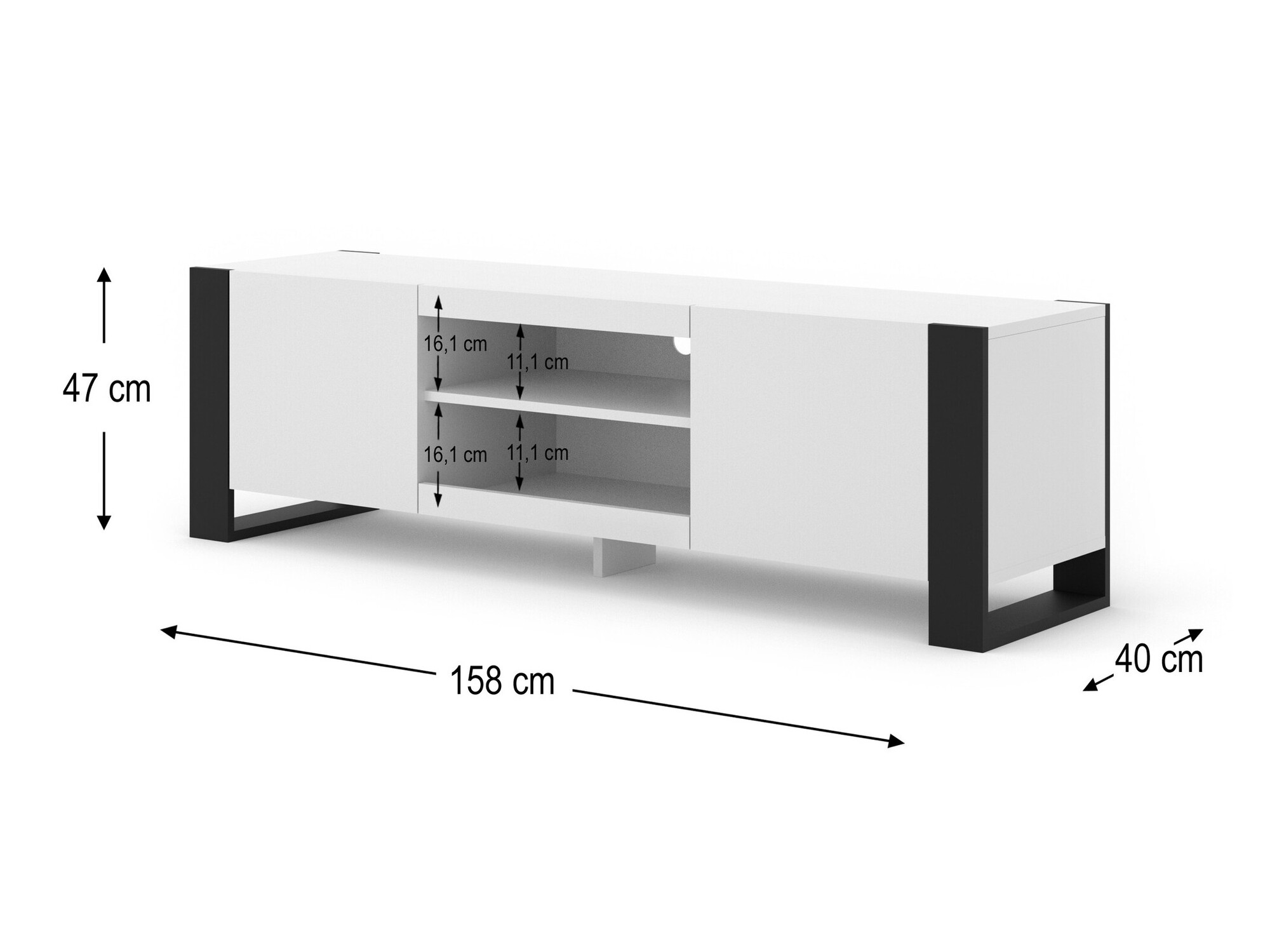 TV-állvány Tivtora 100 (Matt fehér)