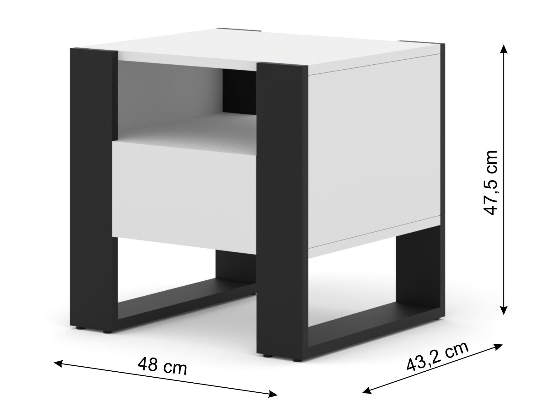 Éjjeliszekrény Tivtora 105 (Matt fehér)