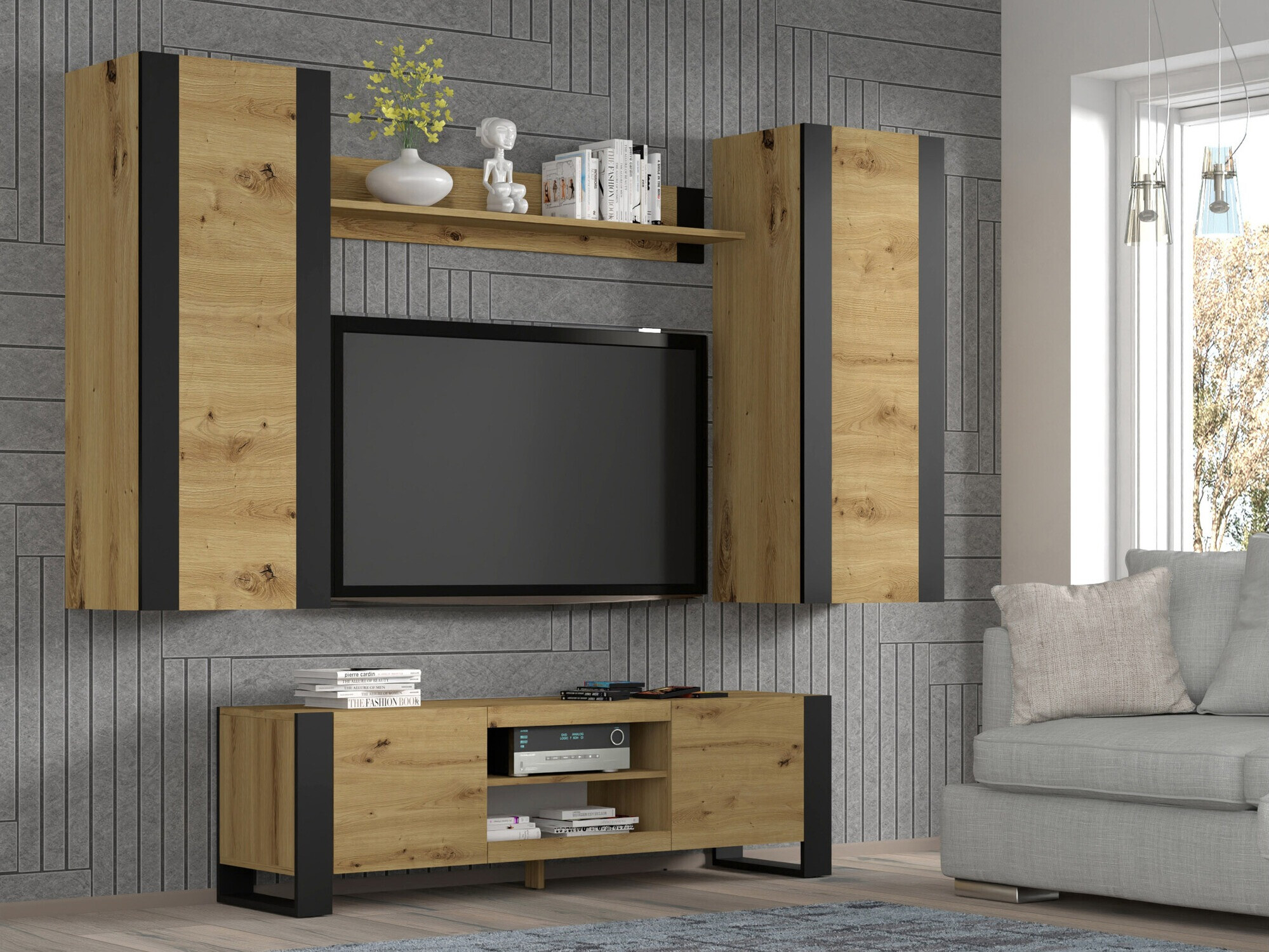 Fali polc Tivtora 104 (Artisan tölgy)