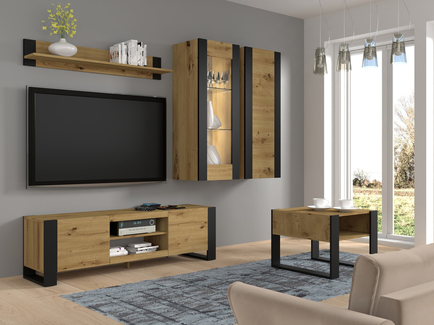 Fali polc Tivtora 104 (Artisan tölgy)