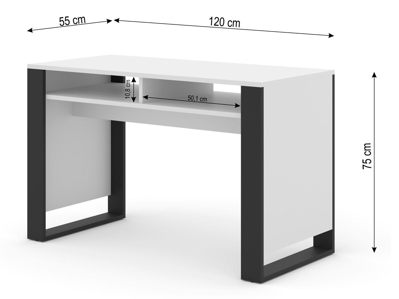 Íróasztal Tivtora 108 (Matt fehér)