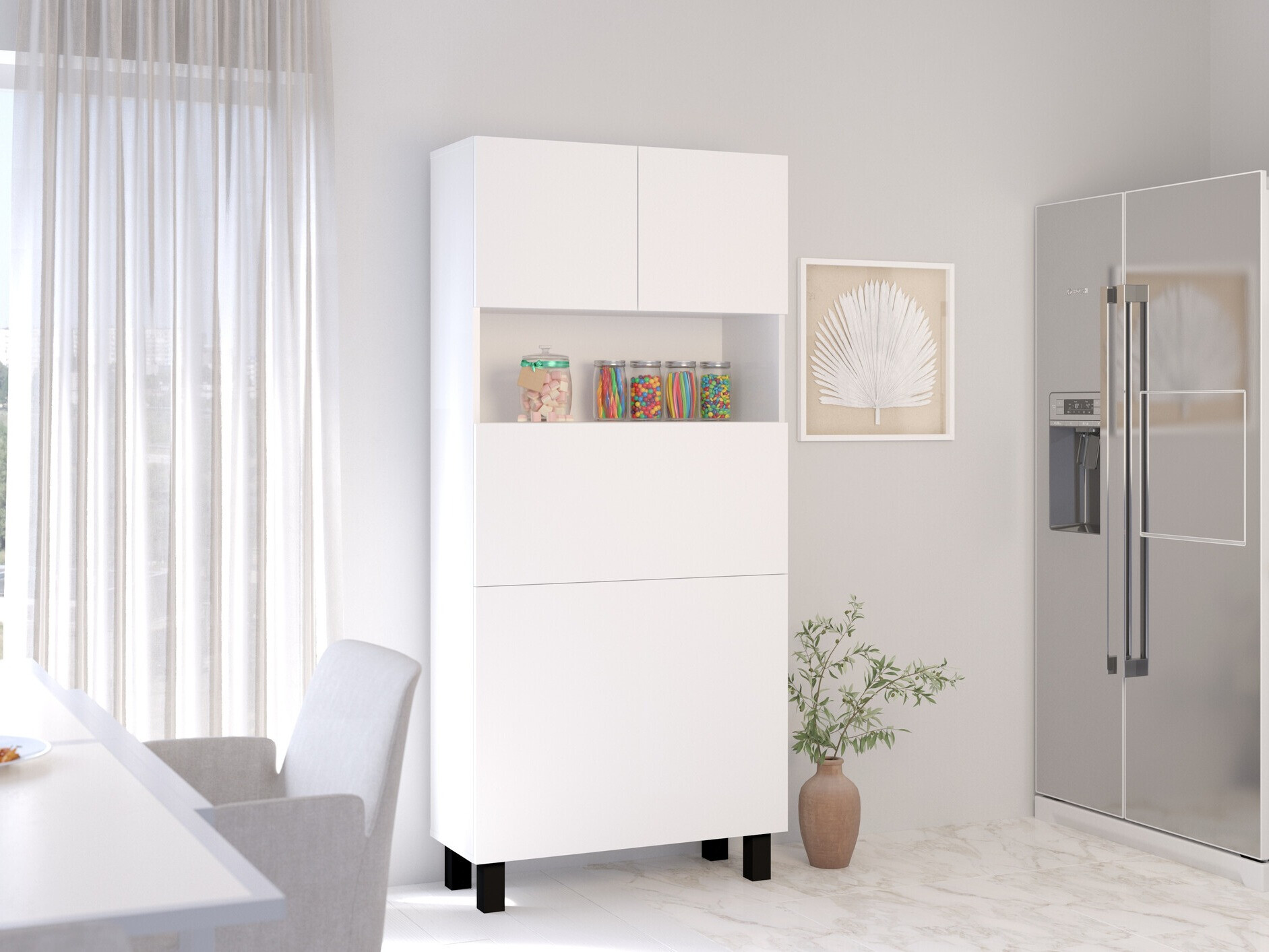 Könyvespolc Buffalo 145 (Matt fehér)