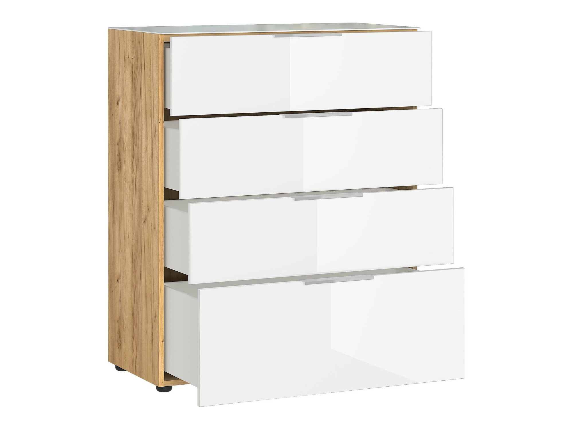 Komód Sacramento 299 (Fényes fehér + Navarra tölgy)