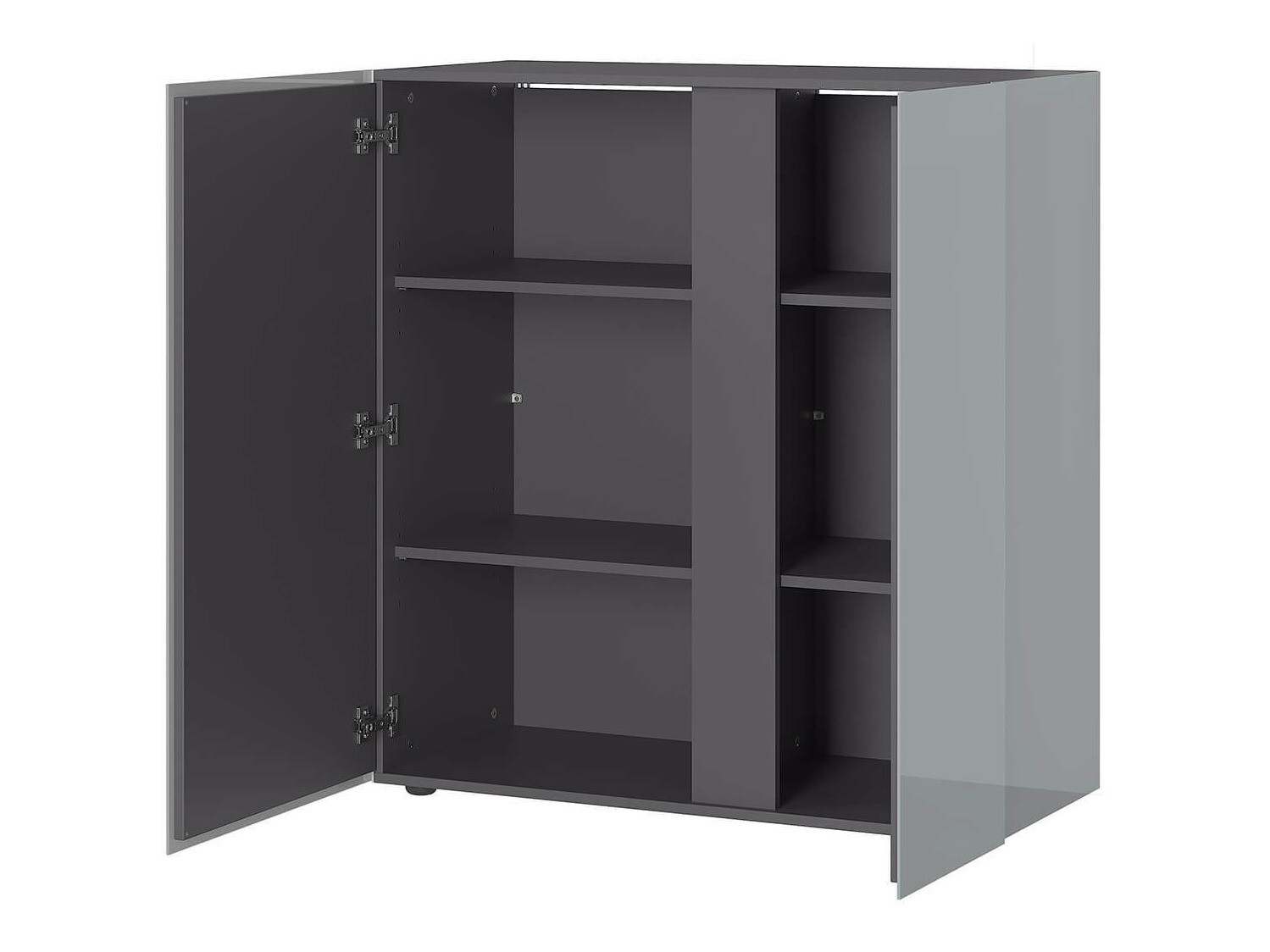 Szekrény Sacramento 289 (Fényes szürke + Grafit)