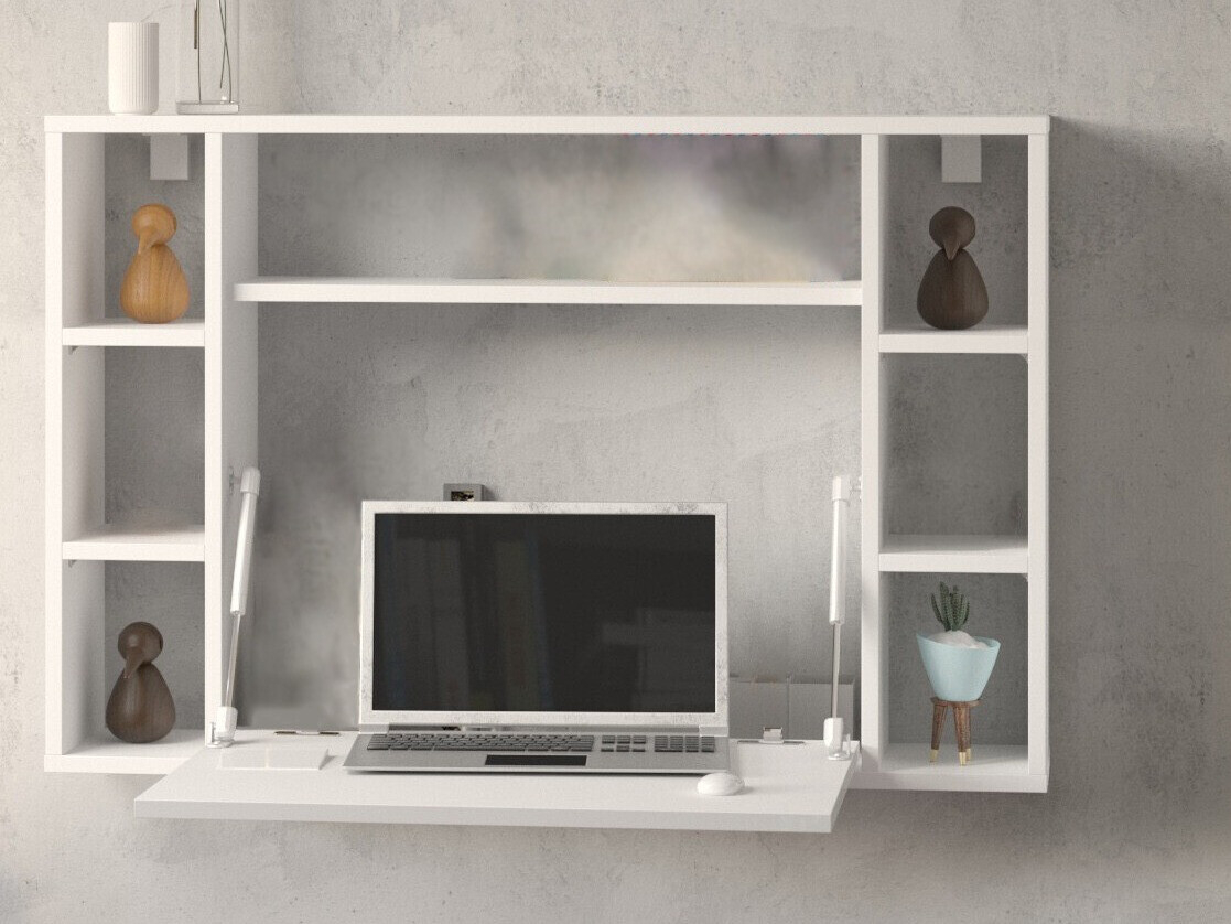 Íróasztal Buffalo 129 (Fehér + Fényes fehér)